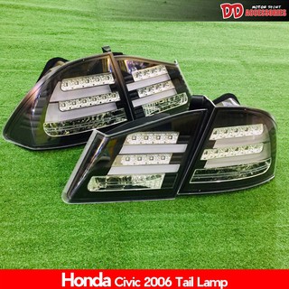 ไฟท้าย ไฟท้ายแต่ง Civic 2006 2009 2011 FD โคมดำ ลาย BM LED BAR