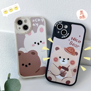 เคสโทรศัพท์มือถือ แบบนิ่ม ลายกระต่าย และหมี สําหรับ VIVO V23 V23E V15 V11i V11 V9 Youth V5 V5S S1 Y91 Y93 Y95 Y91i Y91C Y19 5G 4G