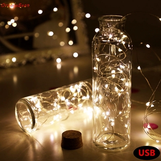 ไฟนางฟ้า Led USB กันน้ํา ขนาด 1 ม. 3 ม. 5 ม. 10 ม. พร้อมสาย USB สําหรับตกแต่งผนังบ้าน ปาร์ตี้คริสต์มาส