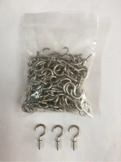 ตะขอ ขนาด 6 หุน จำนวน 144 ตัว ที่แขวนของ ที่แขวนกุญแจ ที่ห้อยของ Cup Hook DIY ขนาด 3/4” สีโครเมียม