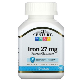 21st Century, Iron 27mg 110 Tablets,  65 mg 120 Tablets