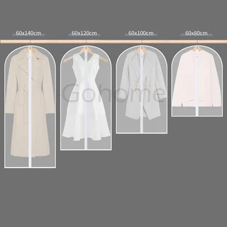 ถุงคลุมเสื้อผ้า ถุงใส่เสื้อผ้า ถุงใส่สูท กันฝุ่น แบบมีซิป สีขาวขุ่น