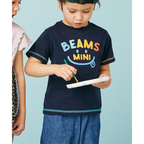 เสื้อยืด BEAMS mini ลาย Smile สีกรมท่า (BEAMS mini smile tee - Navy)