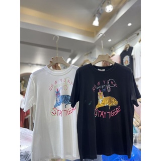 เสื้อยืดผ้าเด้งลายเสือโคร่ง stay tiger 🐅ป้าย its me basic