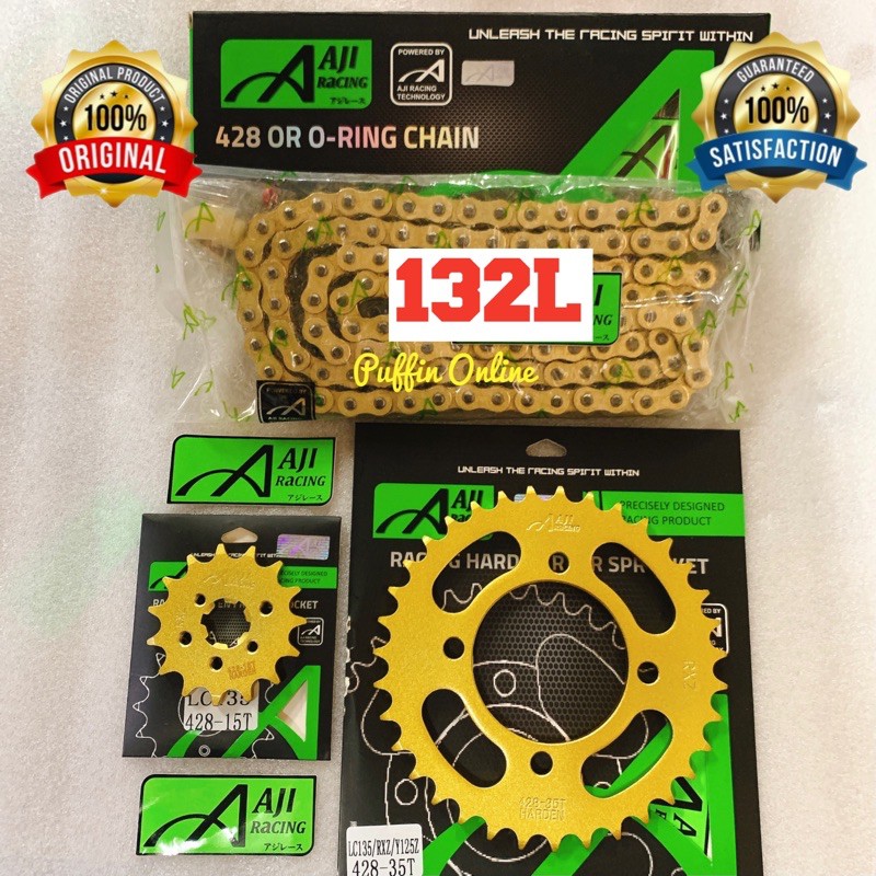 132L428 / LC135 / Y125 / 4 Skru / AJI RACING Sprocket Combo Set (Sprocket Belakang 4 Spru)