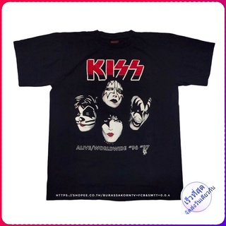 เสื้อยืดวง KISS ผ้าฟอกเฟดเก่า ป้ายbrockum งานใหม่ทำเก่า