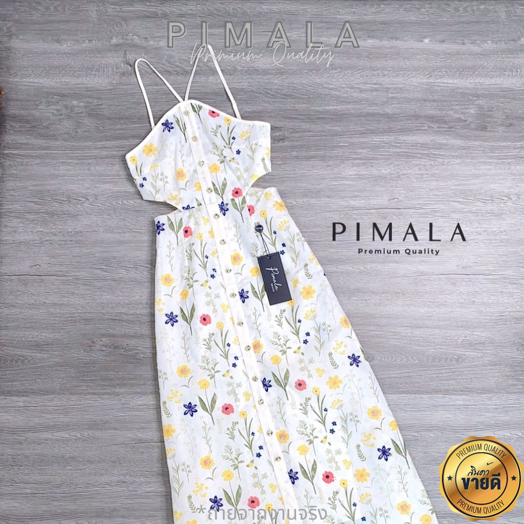 ✅ถูกที่สุด งานป้าย Pimala Maxi Dress  แม็กซี่เดรสยาวงานปักลายดอกไม้ เดรสงานป้าย เซตจั้มสูท Pimala Brand
