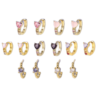 โปรโมชั่น : HOT ITEM ต่างหูชุบทองแท้ 18K พลอยเพชร CZ เกรด AAA ไม่ลอก ไม่ดำ ทนทาน