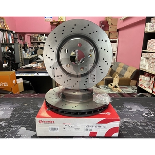 D09 9825 11 จานเบรก-หน้า เจาะรู(ยี่ห้อBrembo รุ่น HC UV Dr) BENZ R230 SL280,C219 CLS ปี2006- **ราคาต่อข้าง