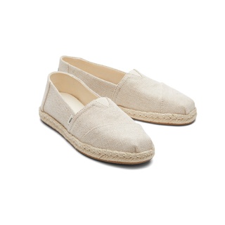 TOMS รองเท้าลำลองผู้หญิง แบบสลิปออน (Slip on) รุ่น Rope Sole Alpargata Natural Metalic Woven (A) รองเท้าลิขสิทธิ์แท้