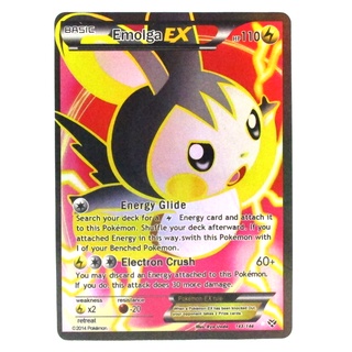 Emolga EX Card เอมอนกา 143/146 Pokemon Card Gold Flash Light (Glossy) ภาษาอังกฤษ