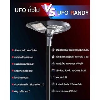 Randy UFO วัสดุอลูมิเนียม ที่สุดของไฟUFO‼ สว่างจุใจ ไฟติดยันเช้า รับประกัน 2 ปี