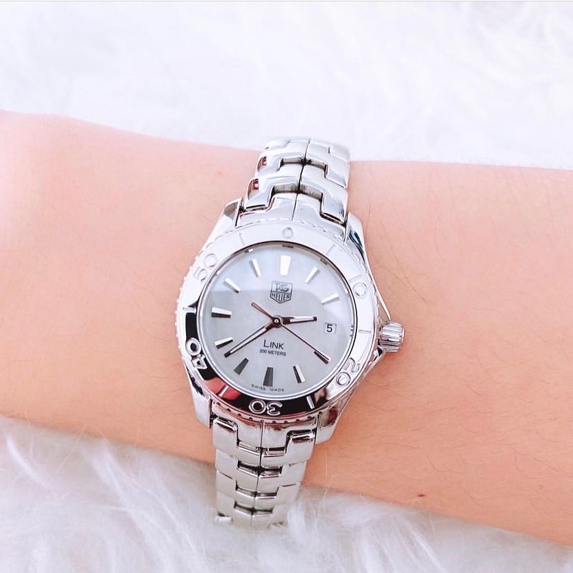 Tag heuer link G 3 white pearl lady watch