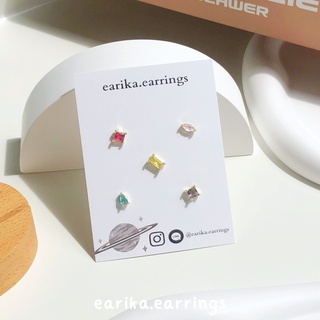 (กรอกโค้ด GG24P ลด 65.-) earika.earrings - crystal candy crush set เซ็ตต่างหูก้านเงินแท้ชุบทอง ผิวแพ้ง่ายใส่ได้