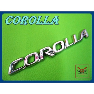 TOYOTA COROLLA LOGO EMBLEM "CHROME" STICKER size 12x1.5 cm. // โลโก้ สติ๊กเกอร์ ข้อความ COROLLA ชุบโครเมี่ยม พร้อมกาวติด