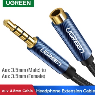 UGREEN รุ่น 40675 AUX 3.5mm Cable Male to Female วัสดุ ทอง24K Auxiliary Aux Stereo Professional HiFi รองรับ หูฟัง, ไมค์