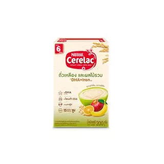 [อาหารเสริมสำหรับเด็ก] NESTLE CERELAC ซีรีแล็ค อาหารเสริมสำหรับทารกและเด็กเล็ก: 6 เดือน - 1 ปี ขนาด 200 กรัม x24 (ยกลัง)