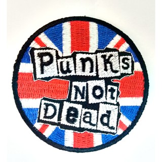 ตัวรีดติดเสื้อผ้า * Punks not dead * ขนาด 7 x 7 เซนติเมตร