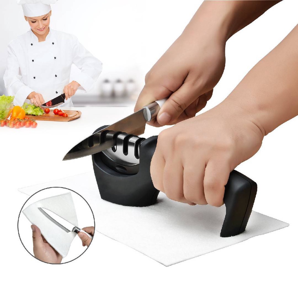 แท่นลับมีด ที่ลับมีด ที่ลับกรรไกร อุปกรณ์ลับของมี หินลับมีด 3in1 ลับได้คมมาก Knife Sharpene #C-0032
