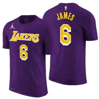 Nba Los Angeles LA Lakers Basketball T-shirt No. 6 Lebron James Statement Edition CBXN