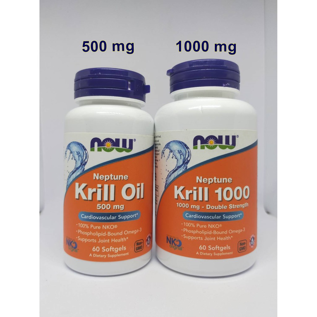 ลดไขมันในเลือด ลดการอักเสบของข้อ บำรุงสมองและระบบประสาท บำรุงผิว ( Now Foods Neptune Krill Oil 500 mg และ 1,000 mg )