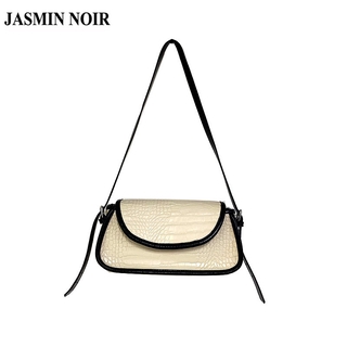 Jasmin Noir Crocodile กระเป๋าสะพายไหล่กระเป๋าถือแฟชั่นสําหรับสตรี