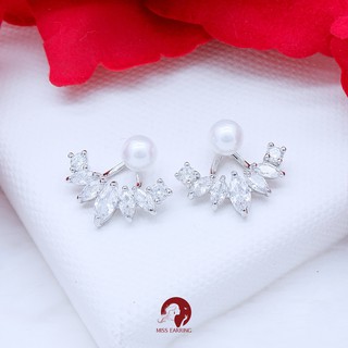 Miss Earring ต่างหูเพชร Double Wear Earrings อะไหล่เงินดีไซน์ใส่ได้ 2 แบบ