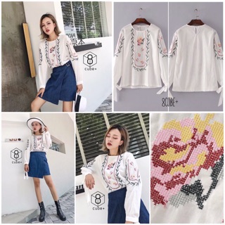 glam look embroideres cotton blouse