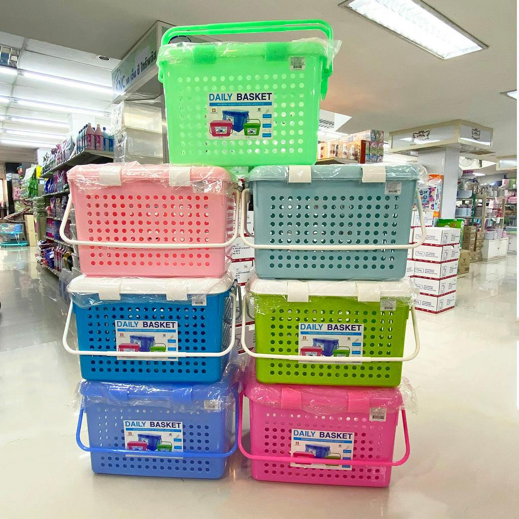 ตะกร้าหูหิ้วพลาสติกมีฝาปิด ขนาดใหญ่ XL-2550 (37.5x50.5x34cm) ใช้เตรียมคลอด ใส่สัตว์เลี้ยง x 1ใบ