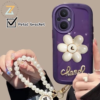 Zymello เคส OPPO Reno 8T 5G Reno 8Z 5G Reno 7Z 5G Reno 6Z 5G Reno 8 5G Reno 7 5G Reno 8 4G Reno 7 4G Reno 6 5G Reno 5 Reno 4 Reno 2F เคสโทรศัพท์ซิลิโคนแฟชั่นดอกทิวลิปสีดำ