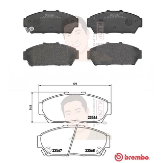 P28 048B ผ้าเบรก F (แท้ BREMBO รุ่น Black) HONDA อินเทกร้า Integra DC2 Gsi ปี1994-2001