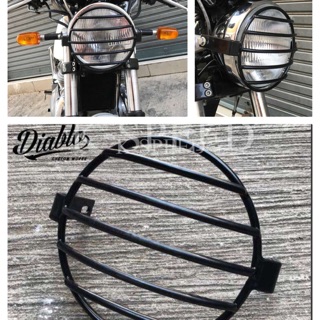 ตระแกรงครอบไฟหน้า Diabolus ลายเส้นนอน For Royal Enfield GT650 (สินค้าแท้จากk-speed)