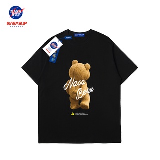 เสื้อยืดแขนสั้นพิมพ์ลายการ์ตูนหมีสีดําฤดูร้อนสําหรับผู้ชายผู้หญิง 778
