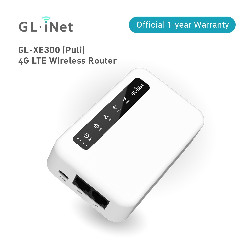 GL.iNet GL-XE300 (Puli) 4G LTE Industrial IoT Gateway, รองรับ T-Mobile, Router/Access Point/Extender/WDS Mode, OpenWrt, แบตเตอรี่ 5000mAh, ไคลเอนต์ OpenVPN, SSH ระยะไกล, WPA3, IPv6