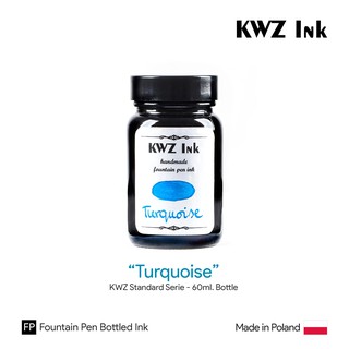 KWZ "Turquoise" Standard Ink 60ml Bottle - หมึกปากกาหมึกซึมคาวูเซต สีเทอร์คอยส์ ขวดขนาด 60 มล.