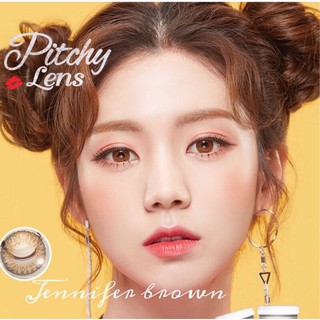 1 คู่ บิ้กอายตาโต สายฝอ ลาย TIKTOK ต้องมี รุ่น Jennifer Brown แบรนด์ Pitchylens ขนาด 14.5 สีน้ำตาล ค่าสายตาปกติ