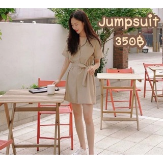 Jumpsuit จั๊มสูทขาสั้น สีเบจ ✨