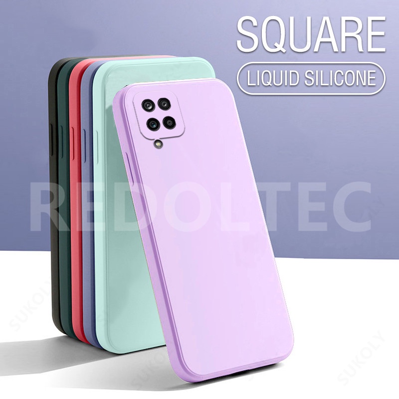 เคส Samsung Galaxy A12 M12 A42 เคสโทรศัพท์ซิลิโคน แบบนิ่ม ผิวด้าน ป้องกันกล้อง ทรงสี่เหลี่ยม สีแคนดี้