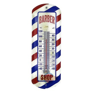 ป้ายสังกะสีวินเทจ เทอร์โมมิเตอร์ Barber Shop