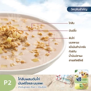 วิฟ (อาหารสำหรับสุนัข) : P2 ไก่สับสับผสมตับไก่ มันฝรั่งและนมแพะ สูตรสำหรับลูกสุนัข