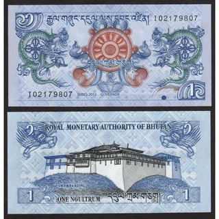 ธนบัตร ภูฏาน Bhutan มังกรคู่พญาครุฑจับนาค นำโชค ราคา 1 นูตรัม ปี 2013 P-27 สภาพใหม่เอี่ยม 100% สำหรับสะสม เป็นขวัญถุง