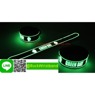 GREEN DAY ขายริสแบนด์เรืองแสง กรีนเดย์ GDY92GA Wristband สายรัดข้อมือวงร็อค