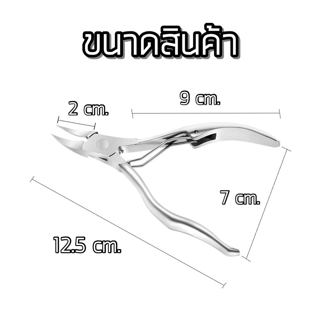 กรรไกรตัดเล็บปลายโค้งสแตนเลส กรรไกรตัดเล็บขบ กรรไกรตัดหนัง ปลายโค้ง Eagle Tip [สินค้าเกรดA อย่างดี] ราคา ถูกที่สุด ดีลบีเคเค แกลเลอรีภาพที่ 2