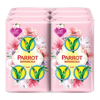 Parrot Soap พฤกษานกแก้ว สบู่ก้อน กลิ่นไวท์ทานาคา 60 กรัม x 6 ก้อน