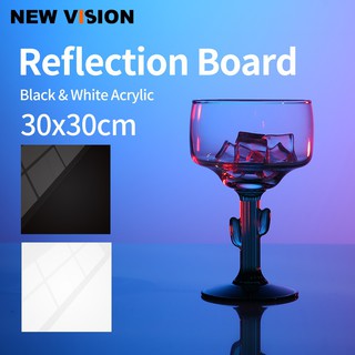 30x30cm Reflective Black &amp; White Acrylic Display Boards for Product Photography