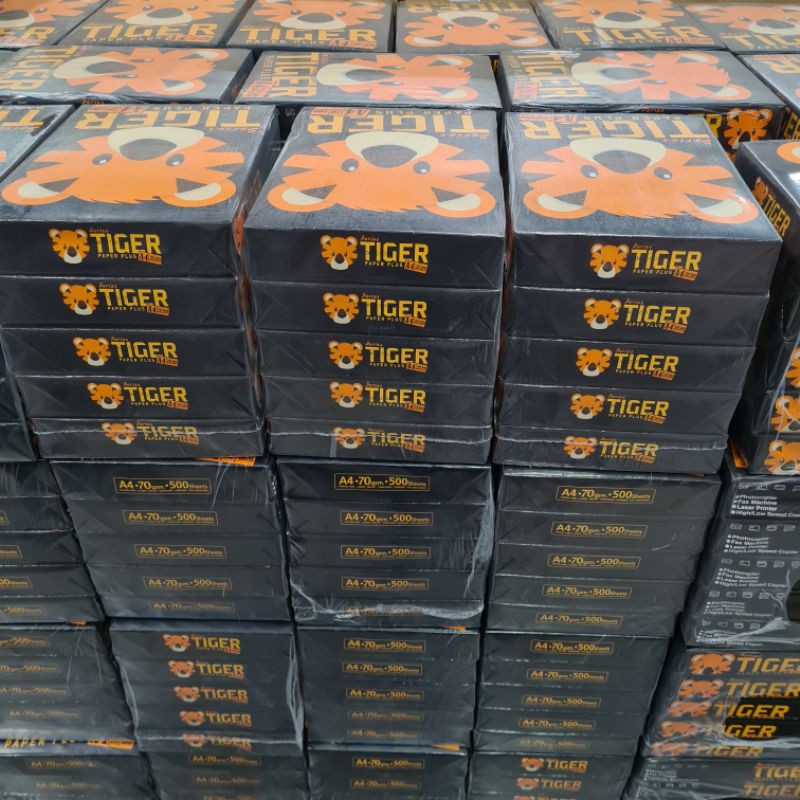 กระดาษ A4 70แกรม TIGER (A4) ยี่ห้อไทเกอร์ Tiger Paper Plus กระดาษถ่ายเอกสาร กระดาษปริ้นท์ใบปะหน้าสิน
