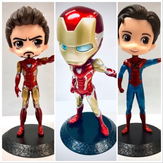 Super Hero Q posket (Ironman/Tony Stark/Spiderman ) โมเดลของขวัญของเล่นทำมือ ตกแต่งโต๊ะ เด็กผู้ชาย