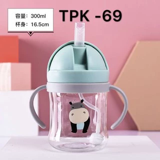 แก้วน้ำ แก้วน้ำเด็กหัดดื่ม ลายการ์ตูน ขนาด 250 ml.TPK-69