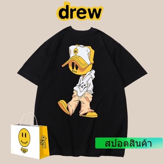 เสื้อยืดแขนสั้นลําลอง ทรงหลวม พิมพ์ลายการ์ตูนหน้ายิ้ม แฟชั่นฤดูร้อน สําหรับผู้ชาย และผู้หญิง