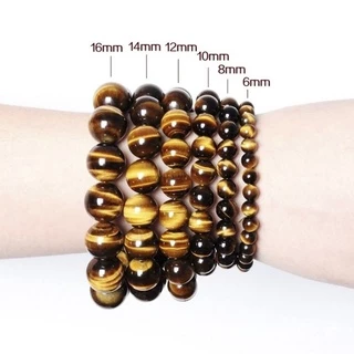 สร้อยข้อมือลูกปัดหินตาเสือสีเหลืองธรรมชาติสําหรับผู้ชายและผู้หญิงคู่เสน่ห์โชคดีโชคดีรักษาลูกปัดโยคะสมาธิแฟชั่นสร้อยข้อมือย้อนยุ
